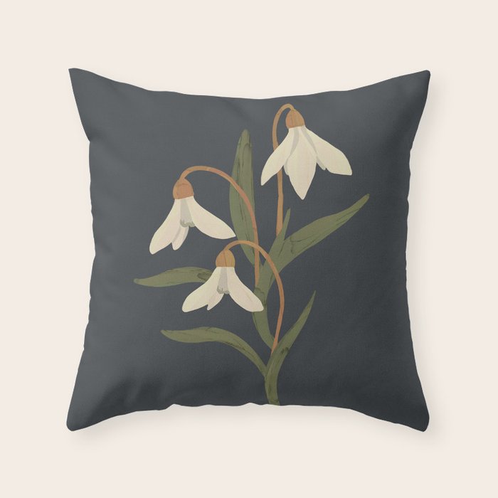 Snowdrops Throw Pillow Gallery Image 6