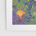 Forest Full of Wild Mushrooms in Sage & Plum Poster Gallery Image 3