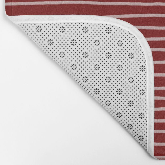 Crimson Pinstripes Bath Mat Gallery Image 2