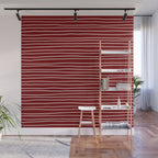 Crimson Pinstripes Wall Mural Gallery Image 1