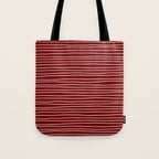 Crimson Pinstripes Tote Bag Gallery Image 1