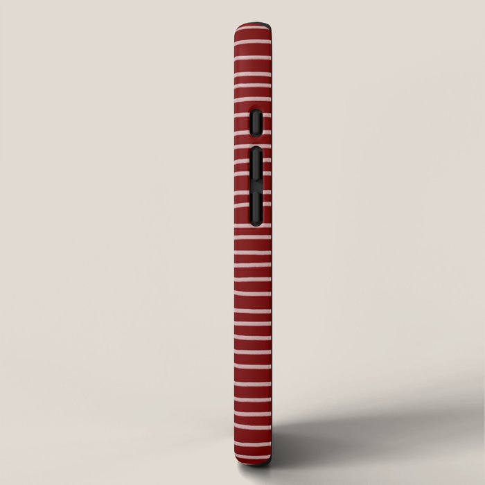 Crimson Pinstripes iPhone Case Gallery Image 2