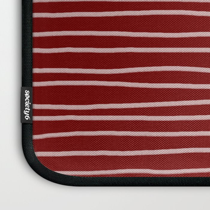 Crimson Pinstripes Laptop Sleeve Gallery Image 3
