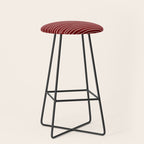 Crimson Pinstripes Stool Gallery Image 1