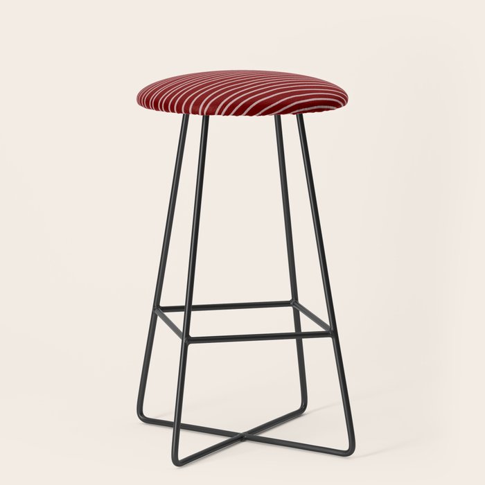 Crimson Pinstripes Stool Gallery Image 1