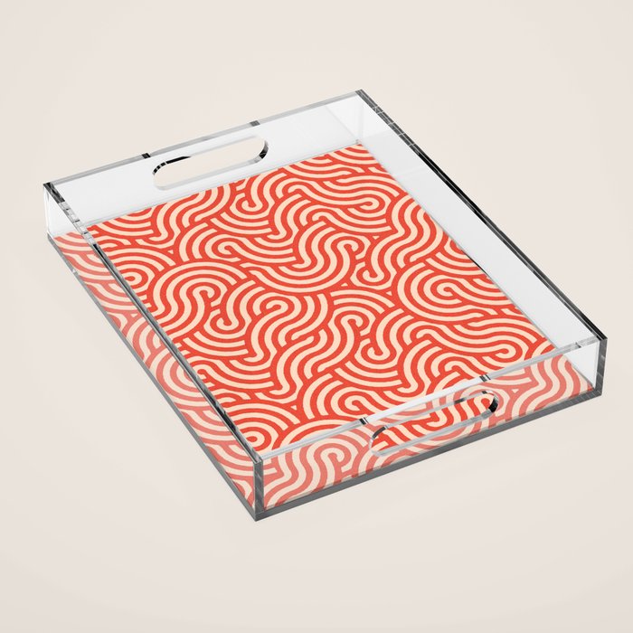 SWIRL Cayenne and Almond Acrylic Tray Gallery Image 1