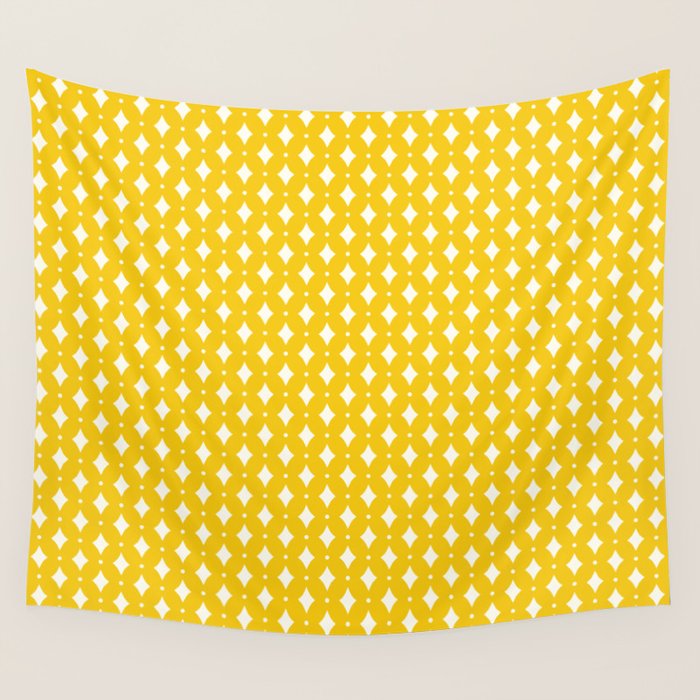 Vintage Stars XVII Bright Yellow Wall Tapestry Gallery Image 4