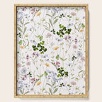 Hand Painted Watercolor Springflowers And Herbs Meadow  Serving Tray Gallery Image 1