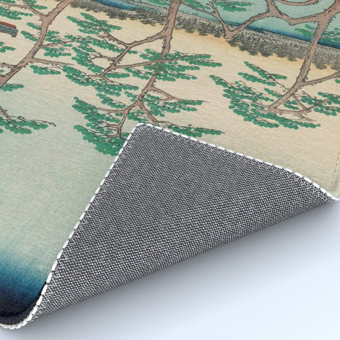 Spring Blossoms and Pond Ukiyo-e Japanese Art Rug Gallery Image 4