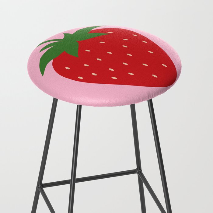 Fruit Market Print Pink Strawberry Print Fruit Art Modern Decor Food Art Abstract Stool Gallery Image 2