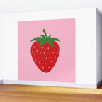 Fruit Market Print Pink Strawberry Print Fruit Art Modern Decor Food Art Abstract Wall Mural Gallery Image 2