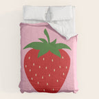 Fruit Market Print Pink Strawberry Print Fruit Art Modern Decor Food Art Abstract Comforter Gallery Image 6