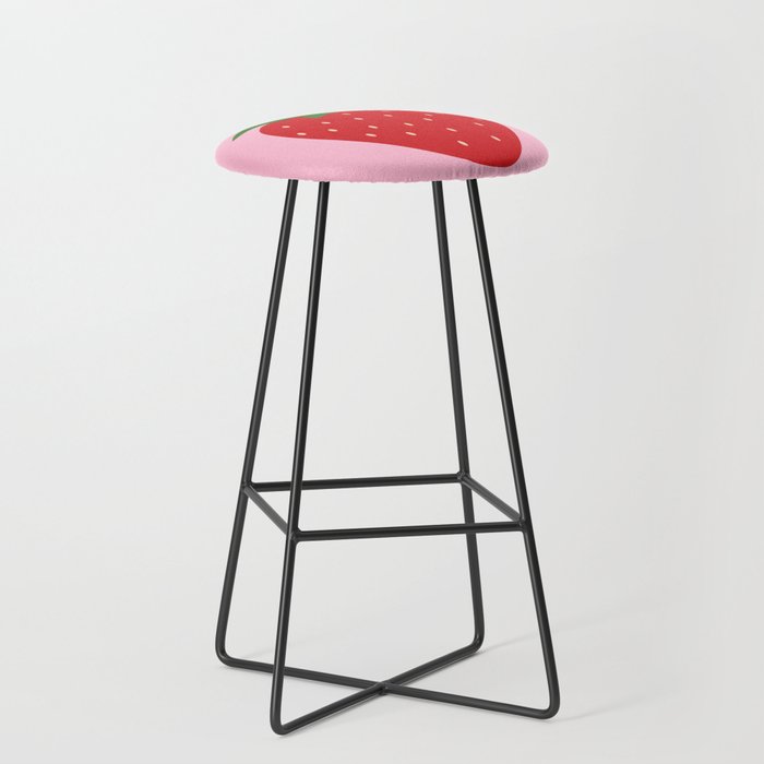 Fruit Market Print Pink Strawberry Print Fruit Art Modern Decor Food Art Abstract Stool Gallery Image 1