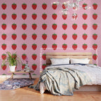 Fruit Market Print Pink Strawberry Print Fruit Art Modern Decor Food Art Abstract Wallpaper Gallery Image 3