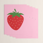Fruit Market Print Pink Strawberry Print Fruit Art Modern Decor Food Art Abstract Wrapping Paper Gallery Image 3