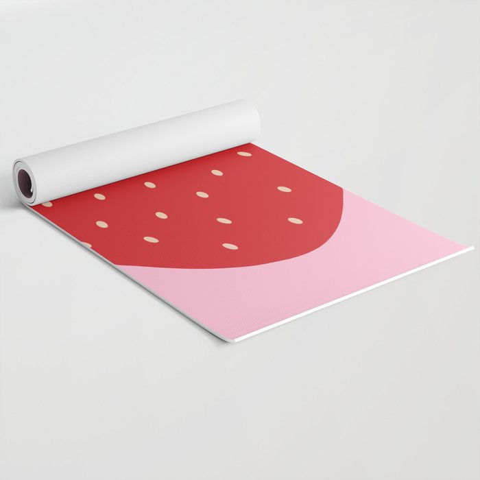 Fruit Market Print Pink Strawberry Print Fruit Art Modern Decor Food Art Abstract Yoga Mat Gallery Image 2