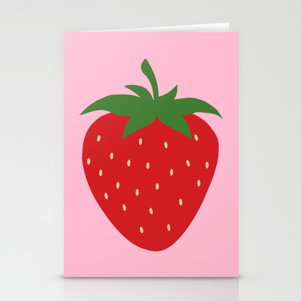 Fruit Market Print Pink Strawberry Print Fruit Art Modern Decor Food Art Abstract Stationery Card Gallery Image 2
