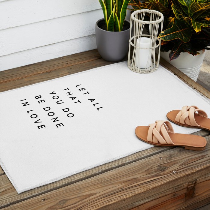 1 Corinthians 16:14 Let All That You Do Be Done In Love Bible Verse Wall Art Scripture Christian Outdoor Rug Gallery Image 2