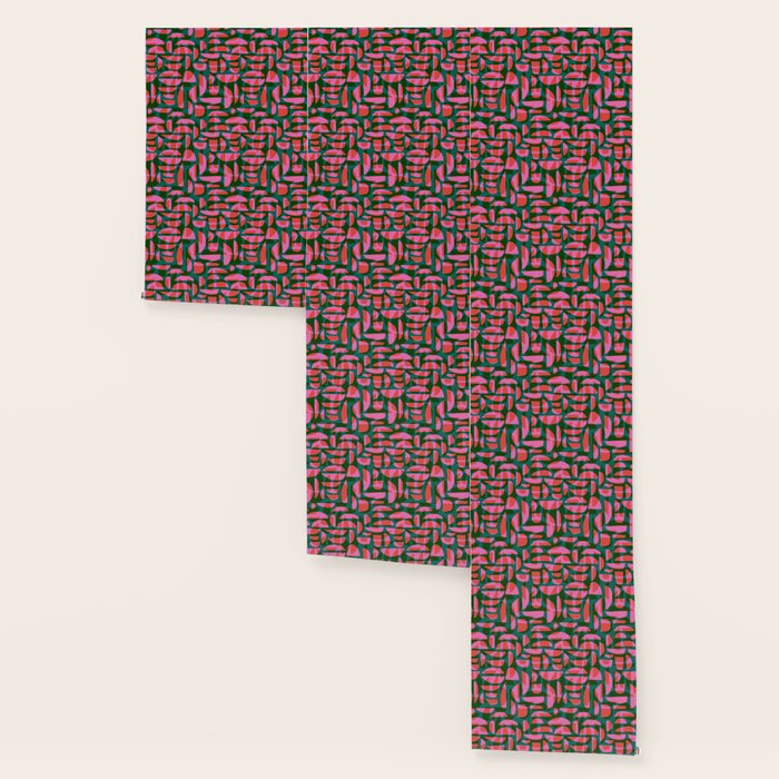 Simple Hand-cut Pattern #5 / Pink & Green Wallpaper Gallery Image 3