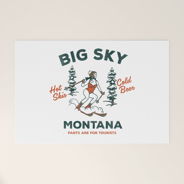 Big Sky Montana: Pants Are For Tourists. Cute & Funny Beer & Ski Design Welcome Mat Gallery Image 1