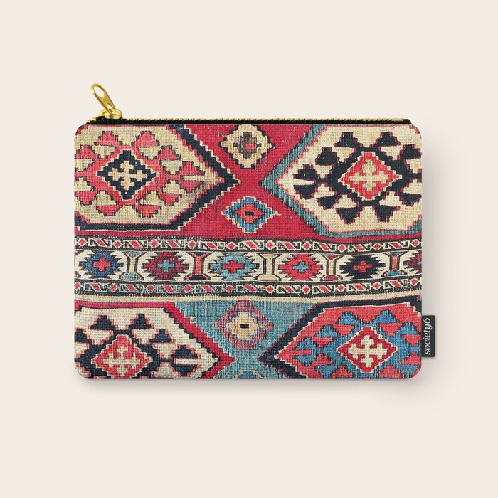 Shahsavan  Antique Azerbaijan Persian Khorjin Print Carry All Pouch Gallery Image 1