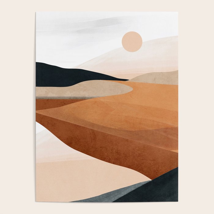 Abstract Art Landscape 41 Terracotta Poster Gallery Image 1