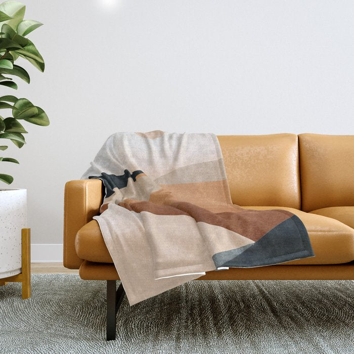 Abstract Art Landscape 41 Terracotta Throw Blanket Gallery Image 1