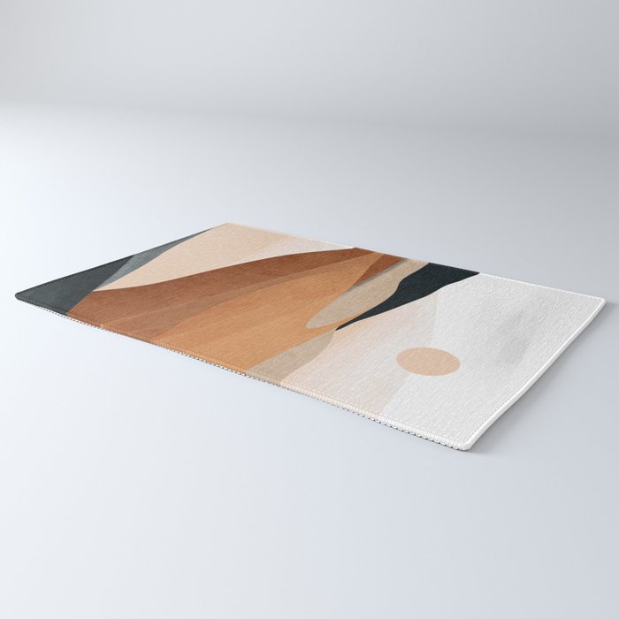 Abstract Art Landscape 41 Terracotta Rug Gallery Image 3