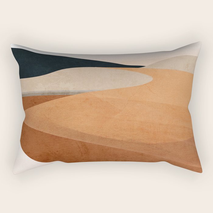 Abstract Art Landscape 41 Terracotta Rectangular Pillow Gallery Image 1