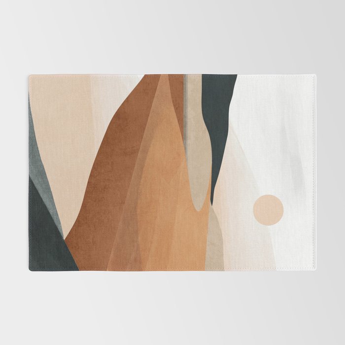 Abstract Art Landscape 41 Terracotta Rug Gallery Image 2