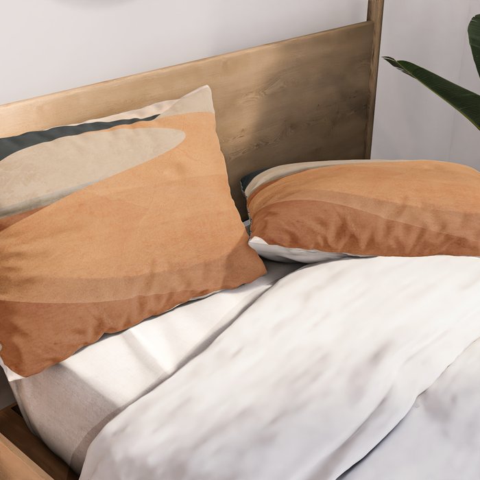 Abstract Art Landscape 41 Terracotta Pillow Sham Gallery Image 2