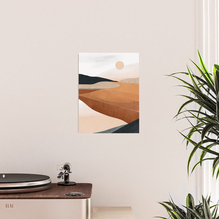 Abstract Art Landscape 41 Terracotta Poster Gallery Image 2