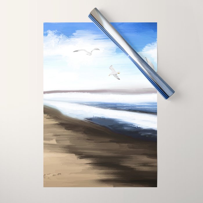 Coastal Seagulls Wrapping Paper Gallery Image 1