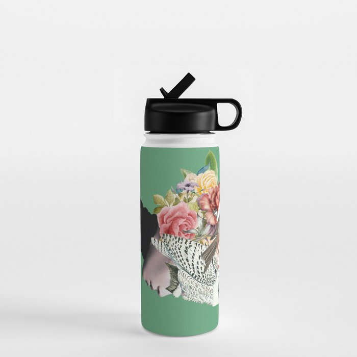 Lady with Birds(portrait) 2 Water Bottle Gallery Image 1