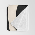 Palm Springs - Midcentury Modern Abstract Pattern in Black and Almond Cream  Throw Blanket Gallery Image 3