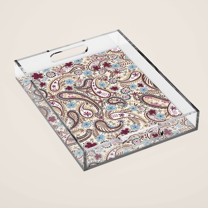 Whimsical Paisley Romance Acrylic Tray Gallery Image 1