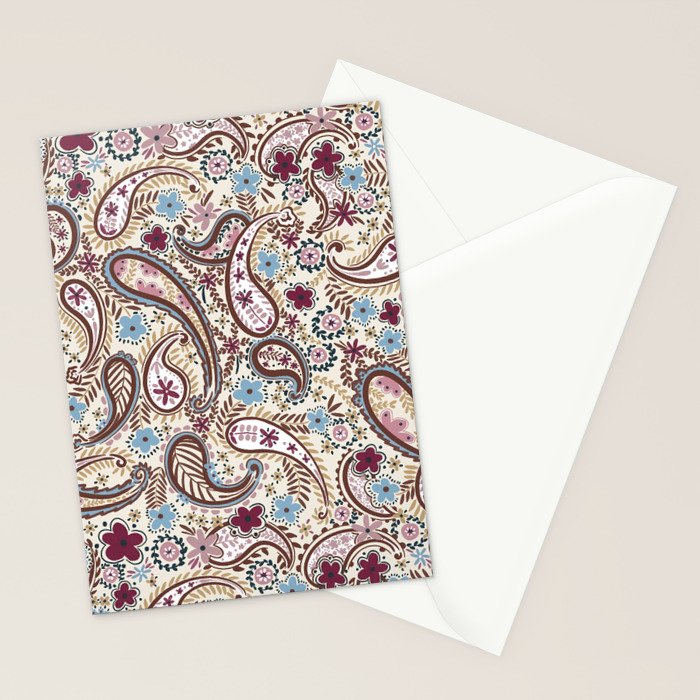 Whimsical Paisley Romance Stationery Card Gallery Image 2