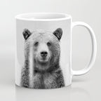 Grizzly Bear - Black & White Coffee Mug Gallery Image 1