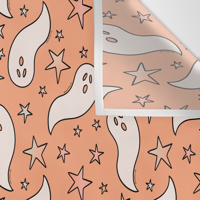 Pastel Ghost Print in Peach Wall Tapestry Gallery Image 3