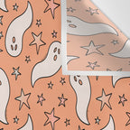 Pastel Ghost Print in Peach Wall Tapestry Gallery Image 3