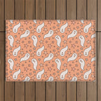 Pastel Ghost Print in Peach Outdoor Rug Gallery Image 1