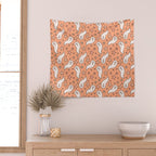 Pastel Ghost Print in Peach Wall Tapestry Gallery Image 2