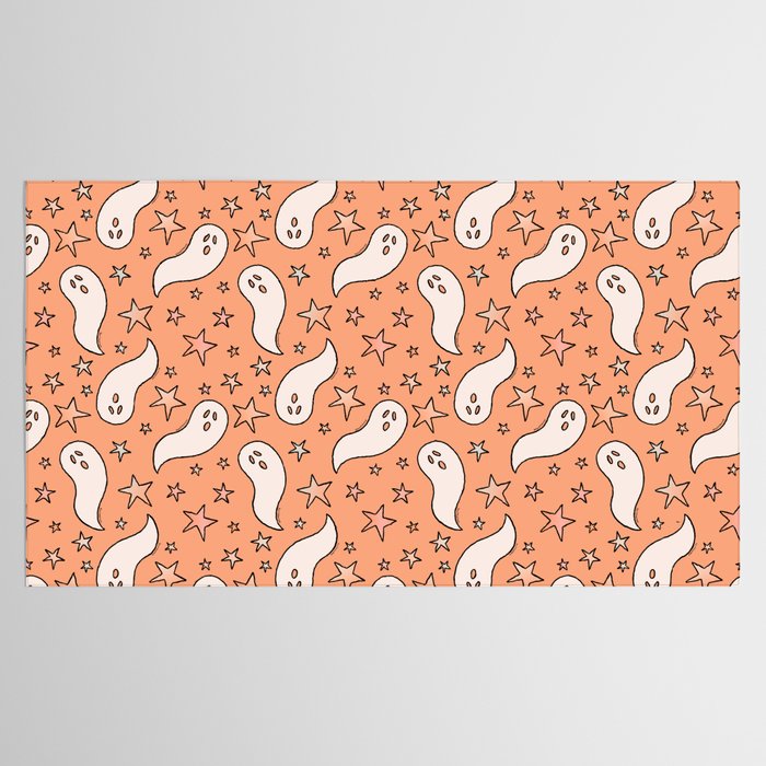Pastel Ghost Print in Peach Tablecloth Gallery Image 2