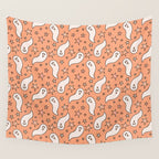 Pastel Ghost Print in Peach Wall Tapestry Gallery Image 4