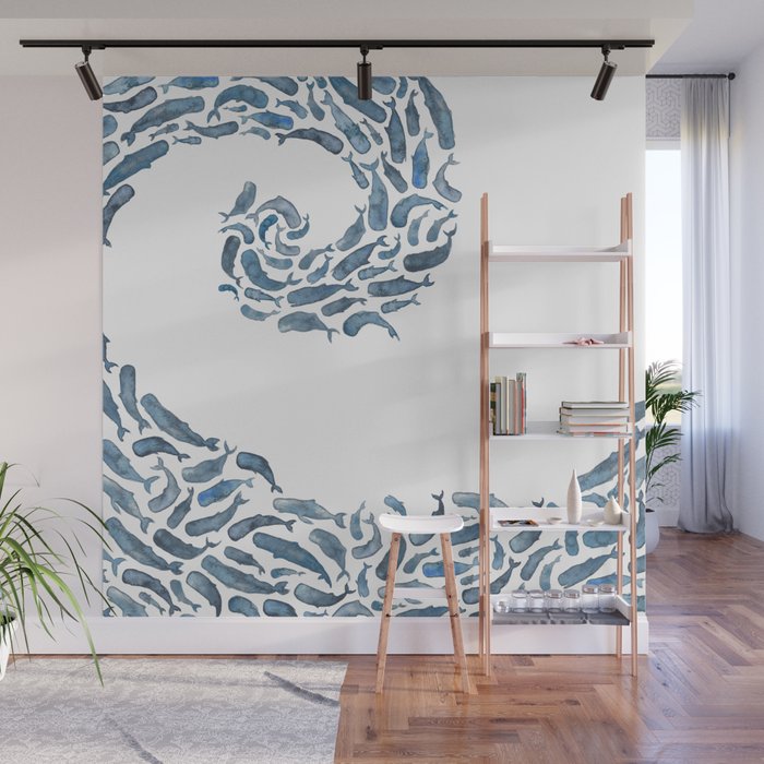 Whale Wave.  Wall Mural
