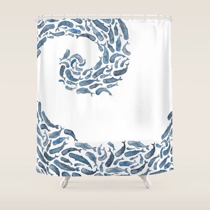 Whale Wave.  Shower Curtain Gallery Image 1