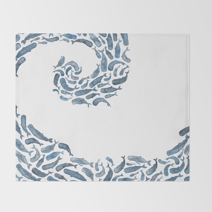Whale Wave.  Throw Blanket Gallery Image 2