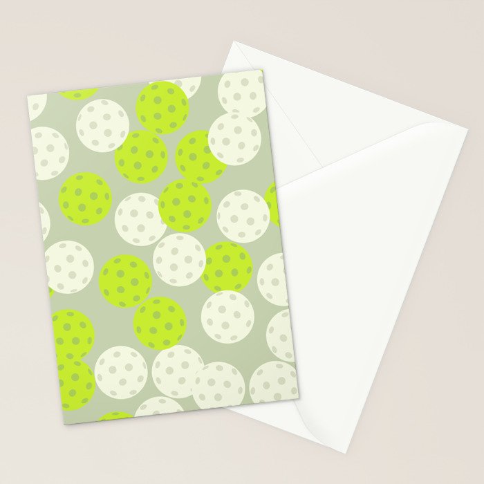 Pickleball Ball Pattern Stationery Card Gallery Image 2