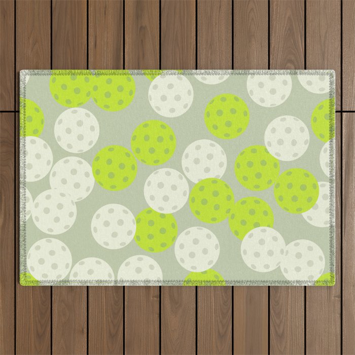 Pickleball Ball Pattern Outdoor Rug Gallery Image 1