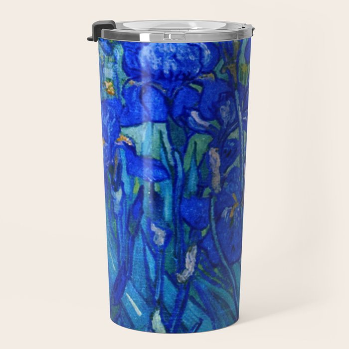 Van Gogh Irises in Indigo Travel Mug Gallery Image 3